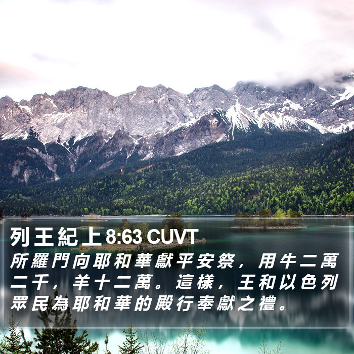 列 王 紀 上 8:63 CUVT Bible Study