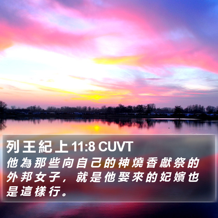 列 王 紀 上 11:8 CUVT Bible Study
