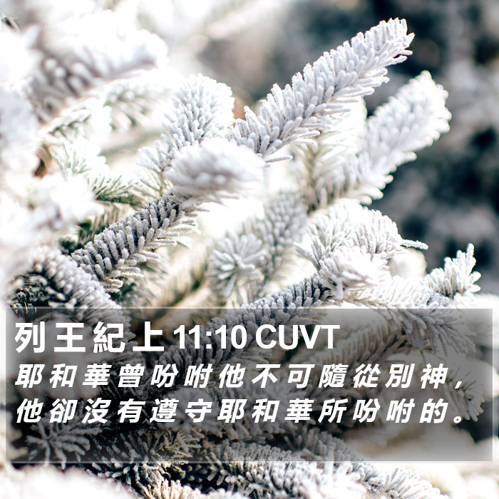 列 王 紀 上 11:10 CUVT Bible Study