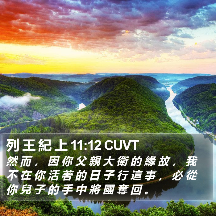 列 王 紀 上 11:12 CUVT Bible Study