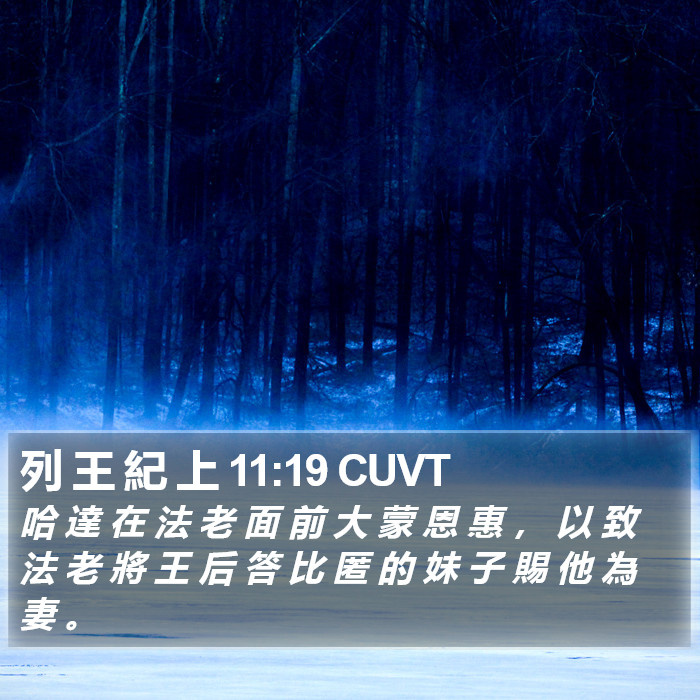 列 王 紀 上 11:19 CUVT Bible Study