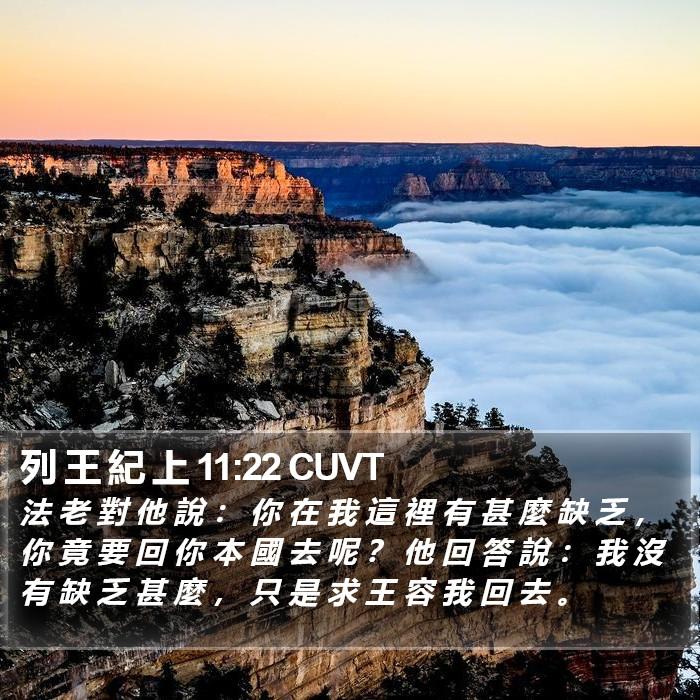 列 王 紀 上 11:22 CUVT Bible Study