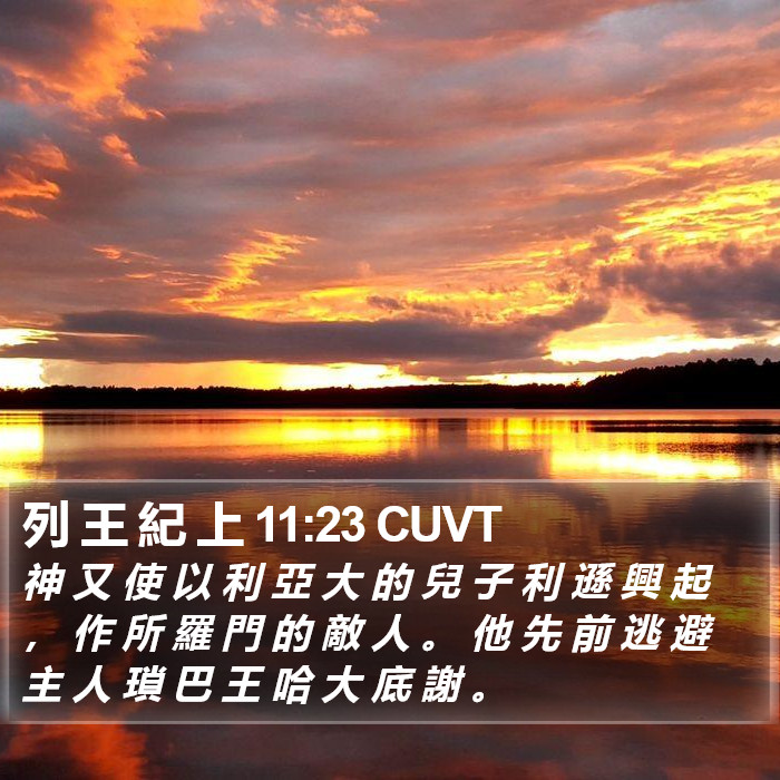 列 王 紀 上 11:23 CUVT Bible Study