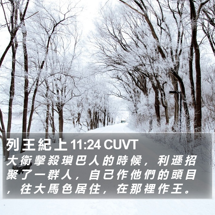 列 王 紀 上 11:24 CUVT Bible Study
