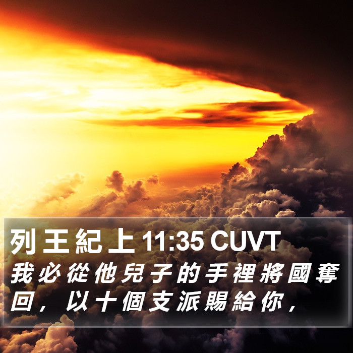 列 王 紀 上 11:35 CUVT Bible Study