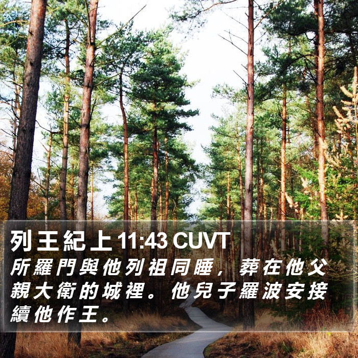列 王 紀 上 11:43 CUVT Bible Study