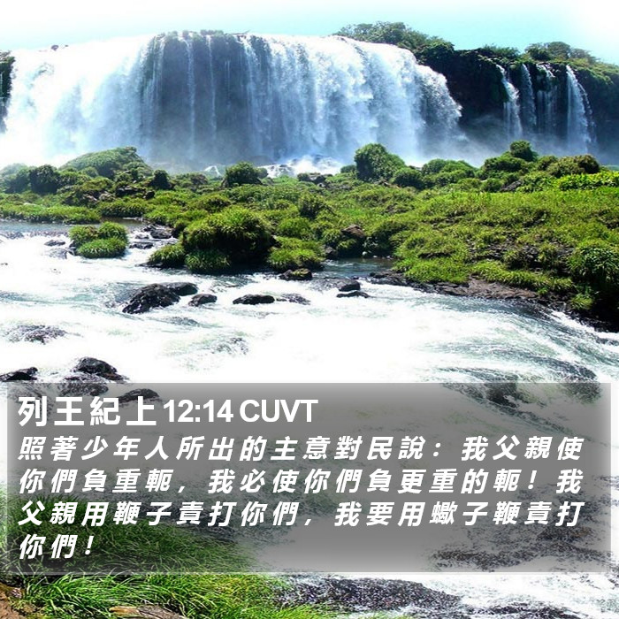 列 王 紀 上 12:14 CUVT Bible Study