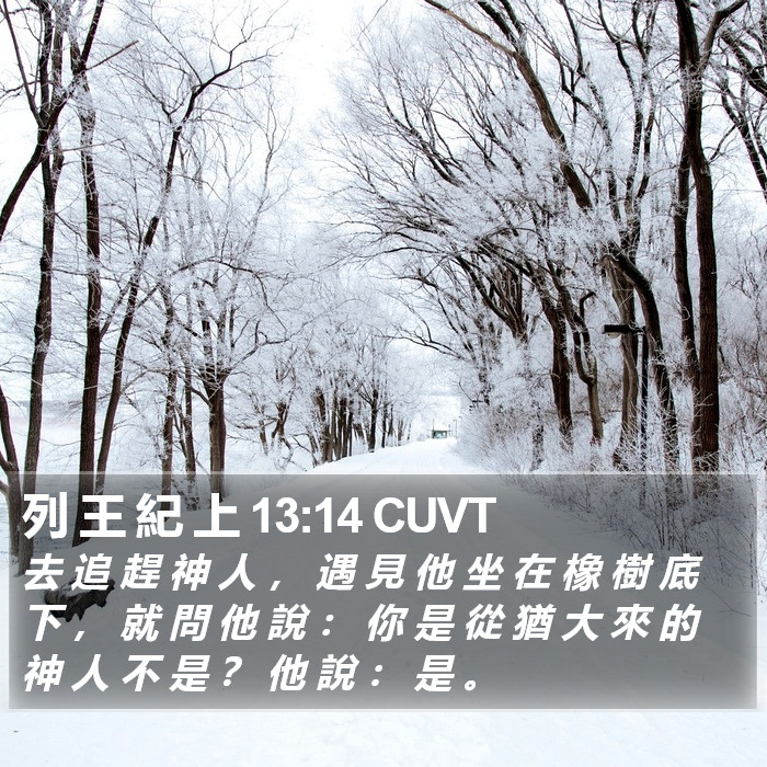 列 王 紀 上 13:14 CUVT Bible Study