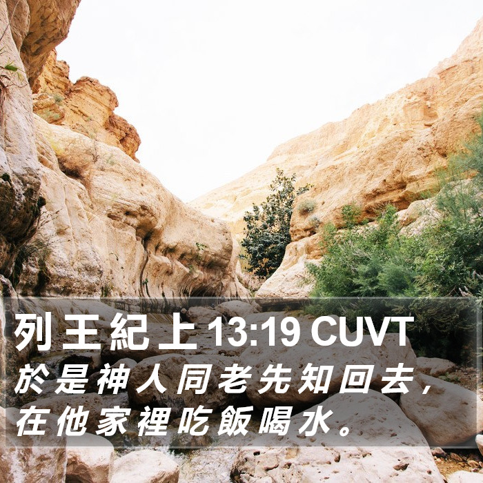 列 王 紀 上 13:19 CUVT Bible Study
