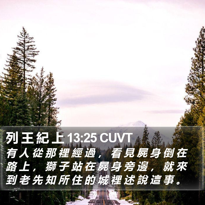 列 王 紀 上 13:25 CUVT Bible Study