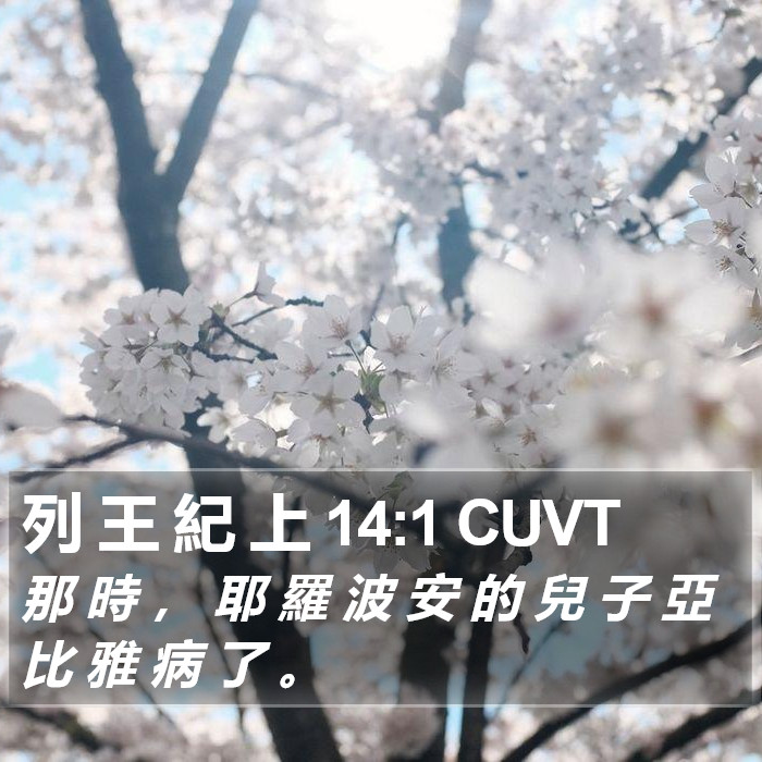 列 王 紀 上 14:1 CUVT Bible Study