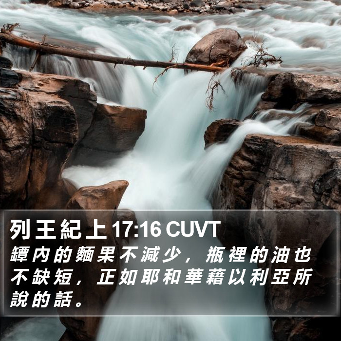 列 王 紀 上 17:16 CUVT Bible Study