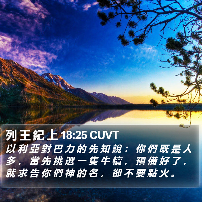 列 王 紀 上 18:25 CUVT Bible Study