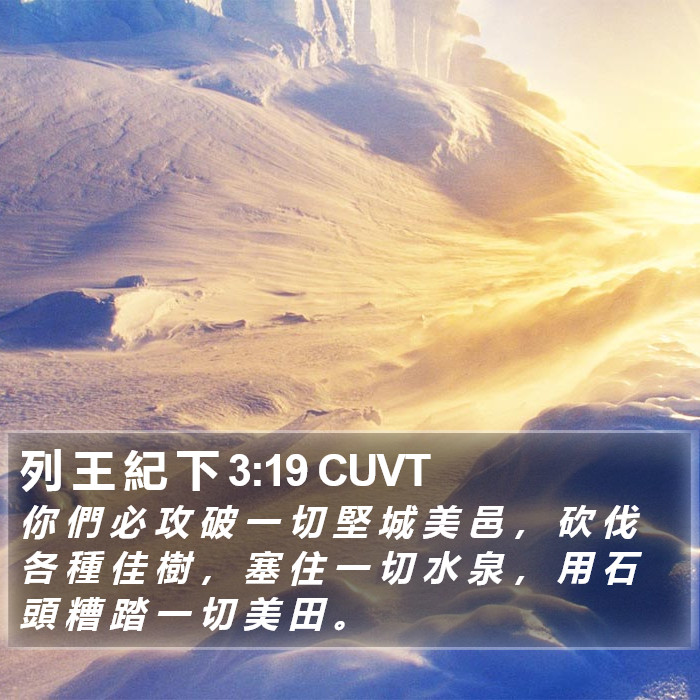 列 王 紀 下 3:19 CUVT Bible Study