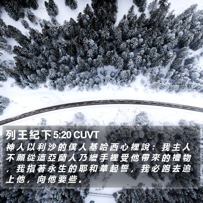 列 王 紀 下 5:20 CUVT Bible Study