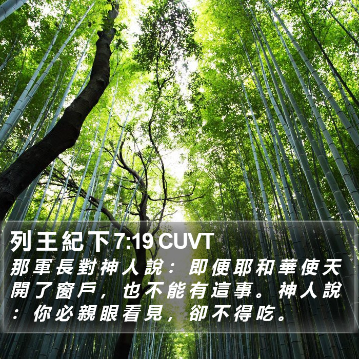 列 王 紀 下 7:19 CUVT Bible Study
