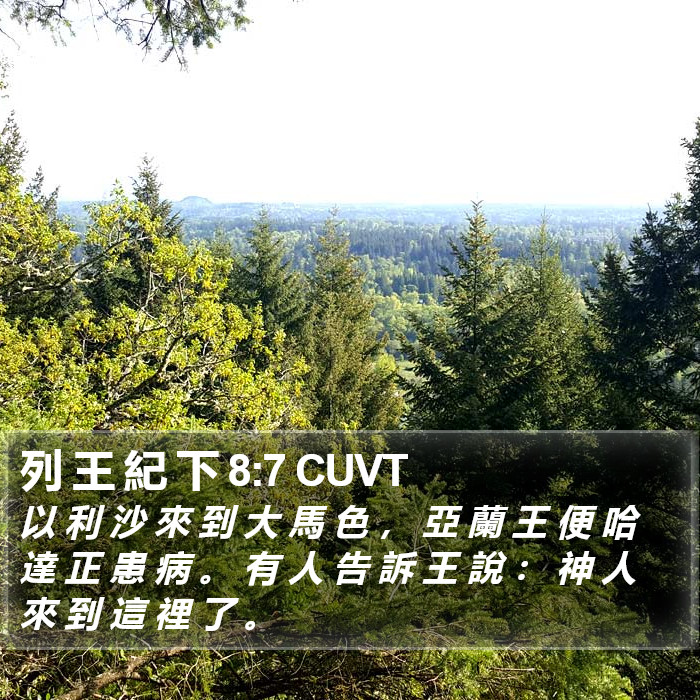 列 王 紀 下 8:7 CUVT Bible Study