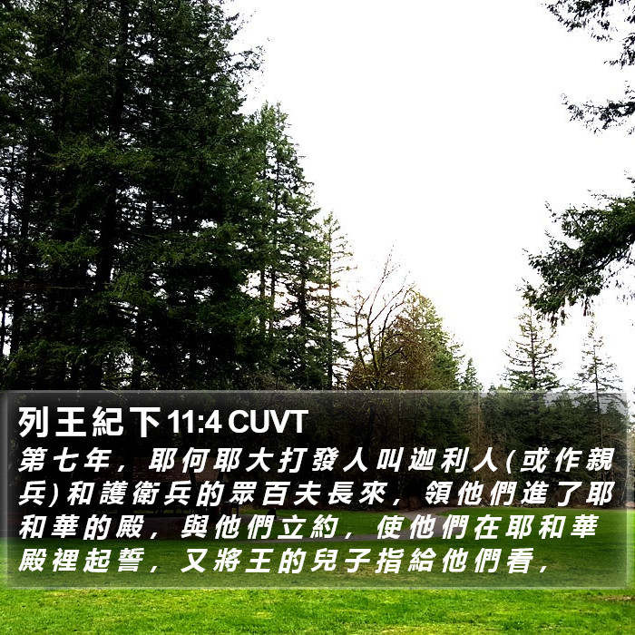 列 王 紀 下 11:4 CUVT Bible Study