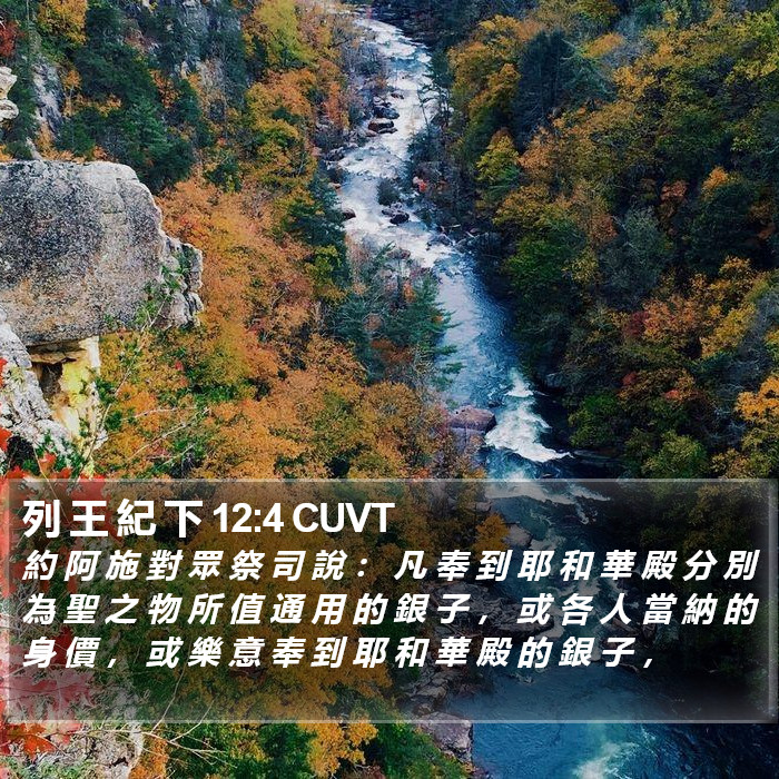 列 王 紀 下 12:4 CUVT Bible Study