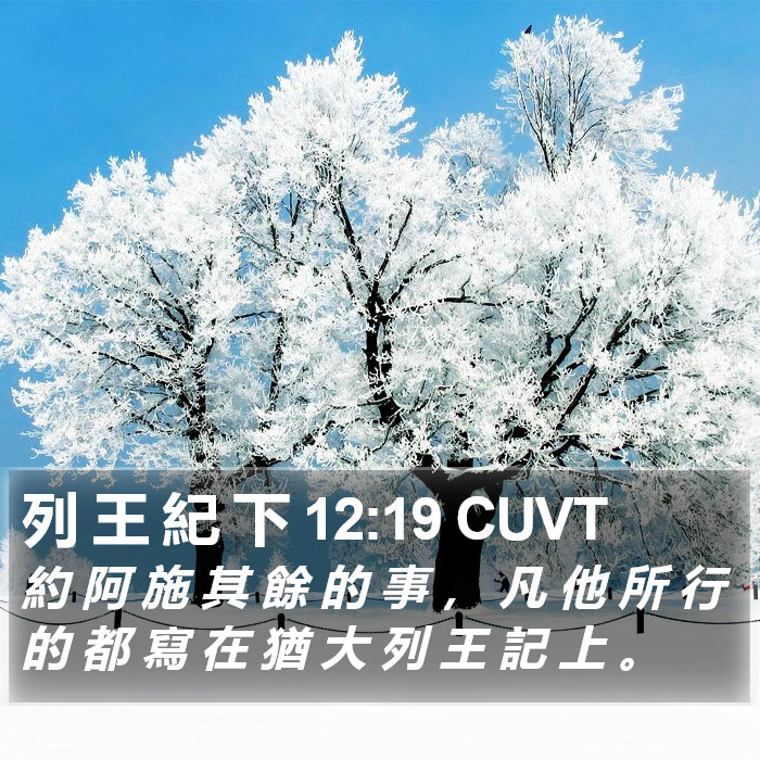 列 王 紀 下 12:19 CUVT Bible Study
