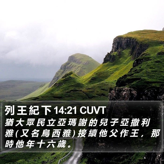 列 王 紀 下 14:21 CUVT Bible Study