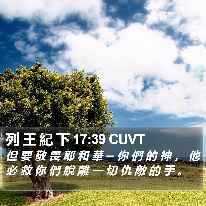列 王 紀 下 17:39 CUVT Bible Study