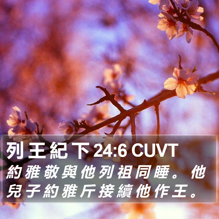 列 王 紀 下 24:6 CUVT Bible Study