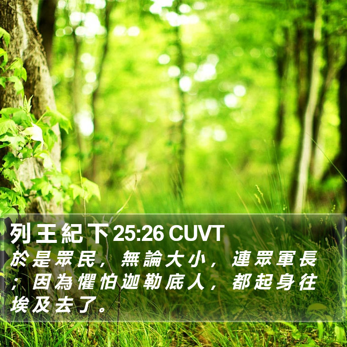 列 王 紀 下 25:26 CUVT Bible Study