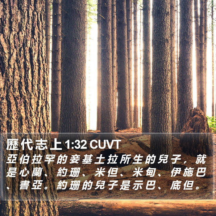 歷 代 志 上 1:32 CUVT Bible Study