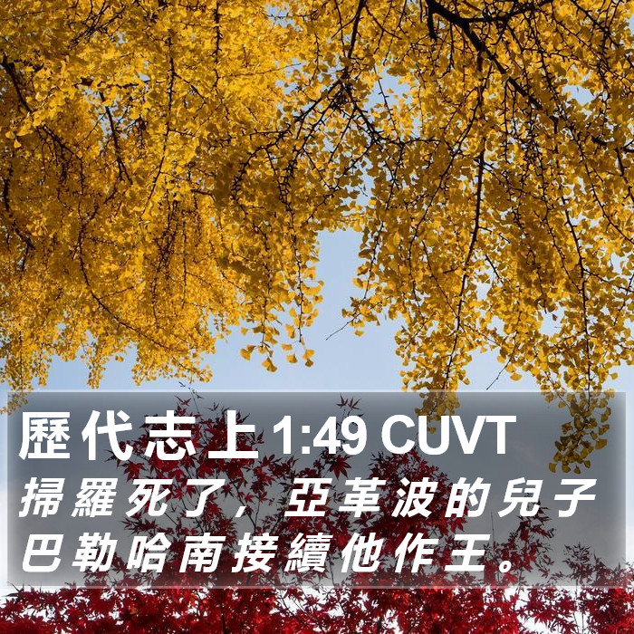 歷 代 志 上 1:49 CUVT Bible Study