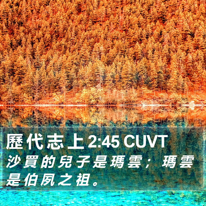 歷 代 志 上 2:45 CUVT Bible Study