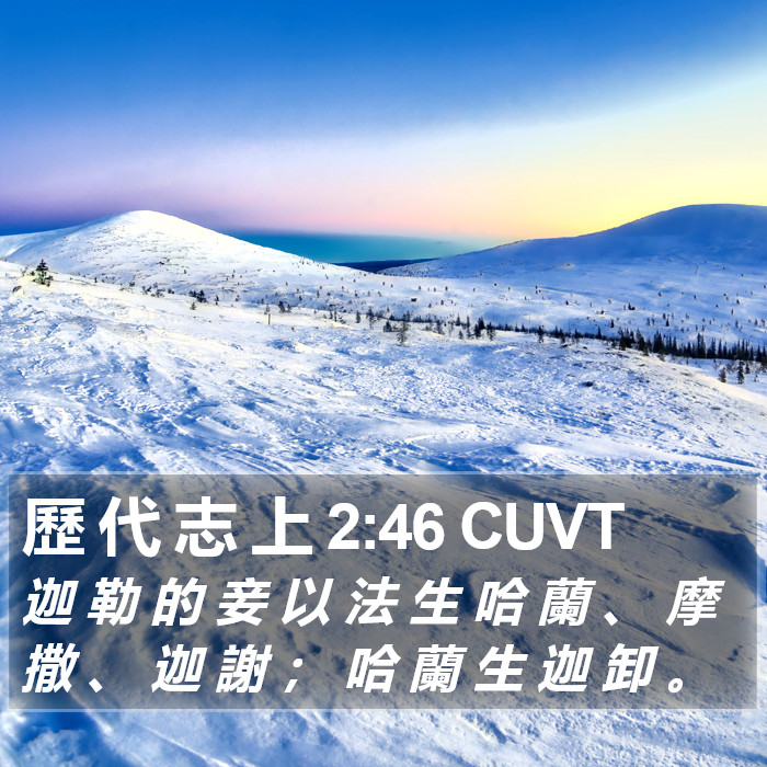 歷 代 志 上 2:46 CUVT Bible Study