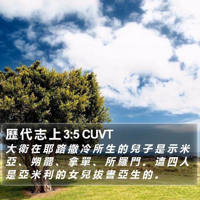 歷 代 志 上 3:5 CUVT Bible Study