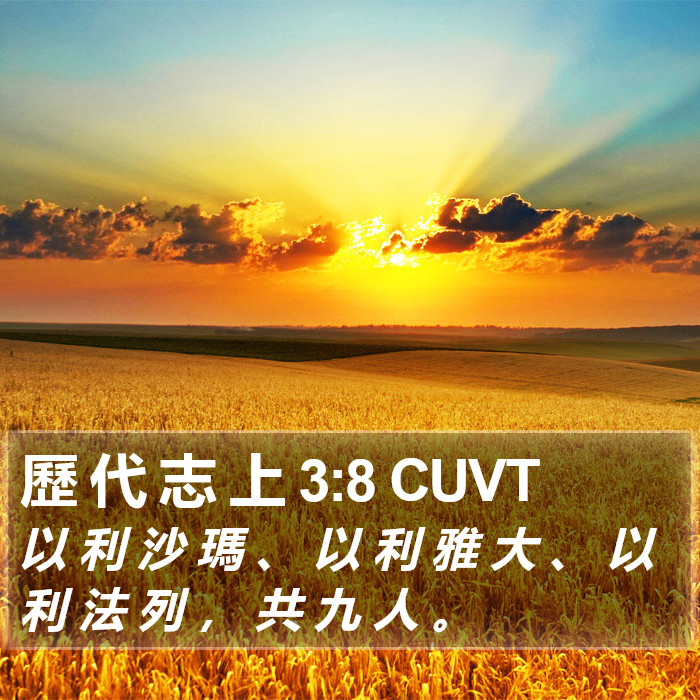 歷 代 志 上 3:8 CUVT Bible Study