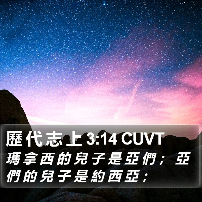 歷 代 志 上 3:14 CUVT Bible Study