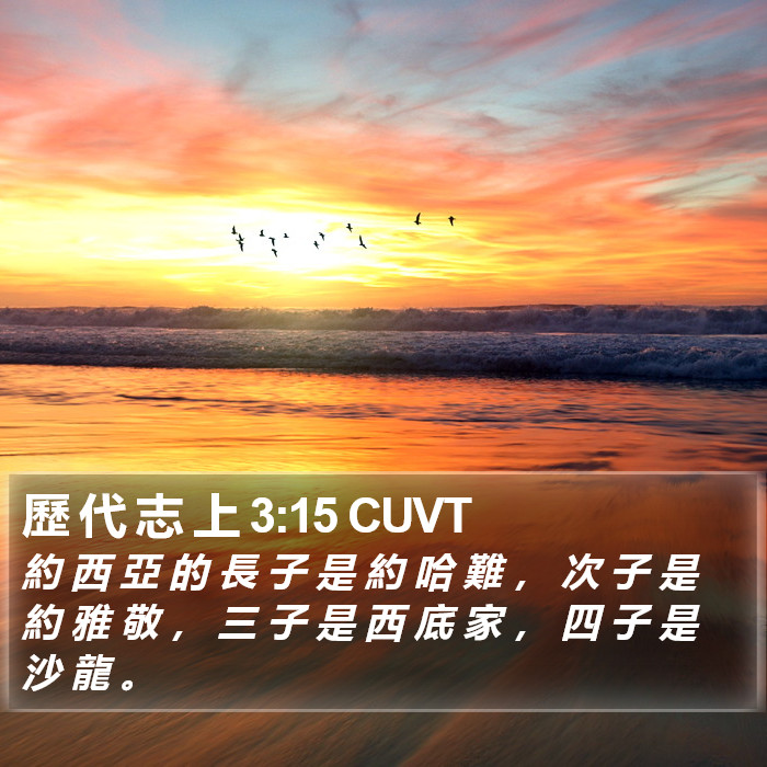 歷 代 志 上 3:15 CUVT Bible Study