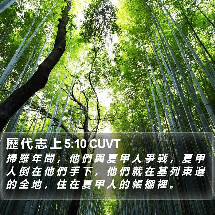 歷 代 志 上 5:10 CUVT Bible Study