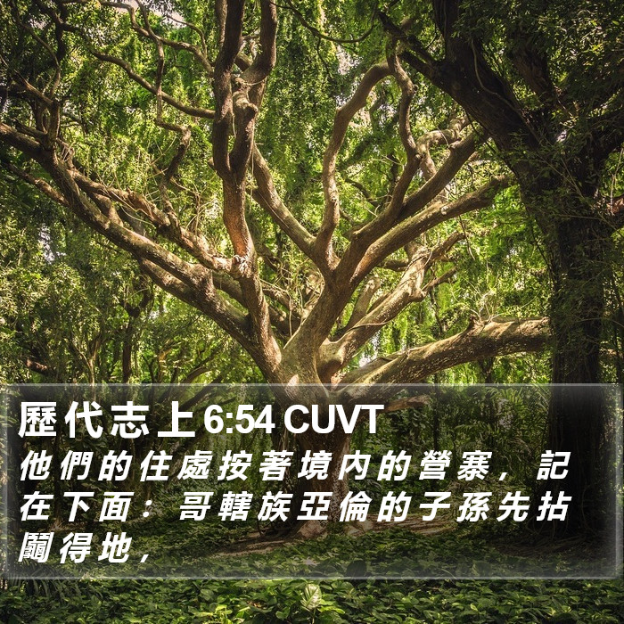 歷 代 志 上 6:54 CUVT Bible Study