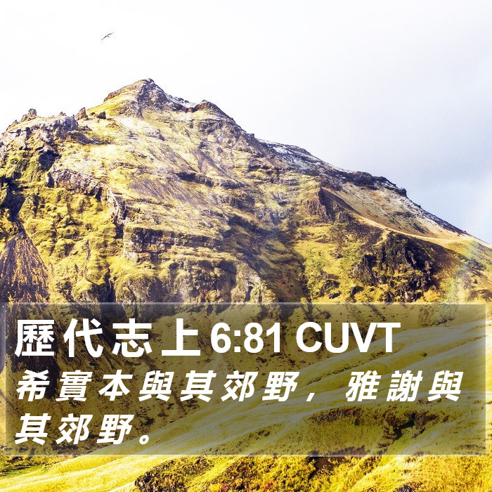 歷 代 志 上 6:81 CUVT Bible Study