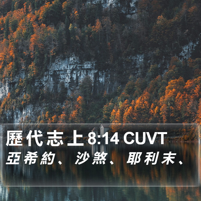 歷 代 志 上 8:14 CUVT Bible Study