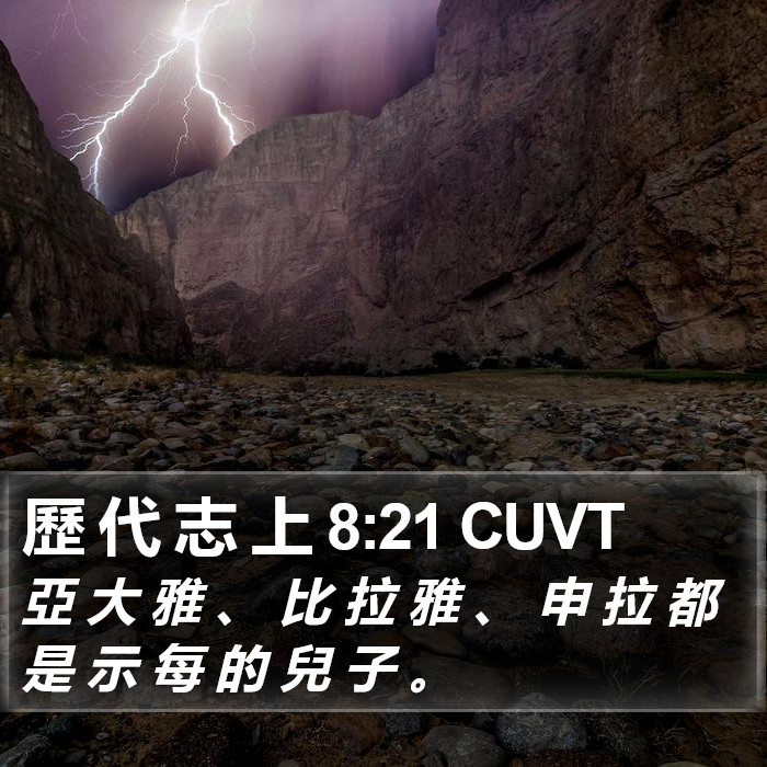 歷 代 志 上 8:21 CUVT Bible Study