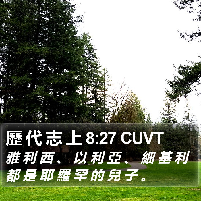 歷 代 志 上 8:27 CUVT Bible Study