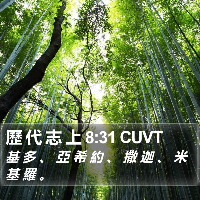 歷 代 志 上 8:31 CUVT Bible Study