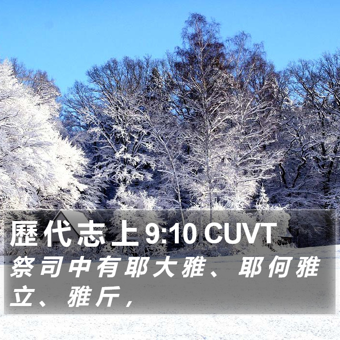 歷 代 志 上 9:10 CUVT Bible Study