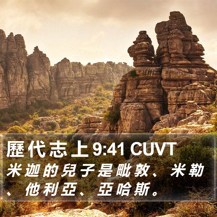 歷 代 志 上 9:41 CUVT Bible Study