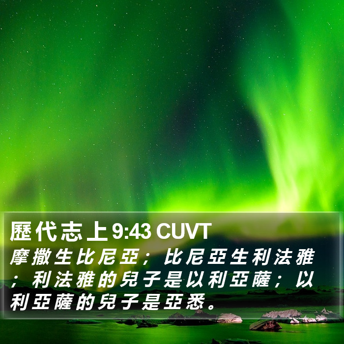 歷 代 志 上 9:43 CUVT Bible Study