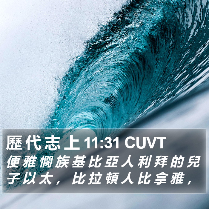 歷 代 志 上 11:31 CUVT Bible Study
