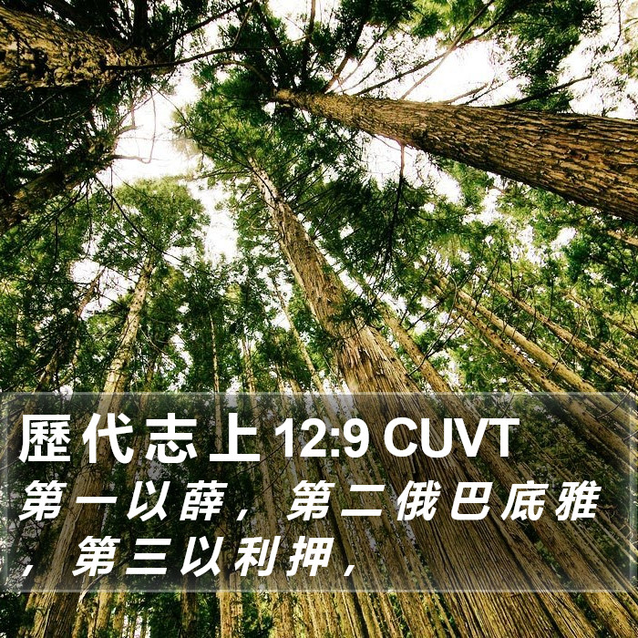 歷 代 志 上 12:9 CUVT Bible Study