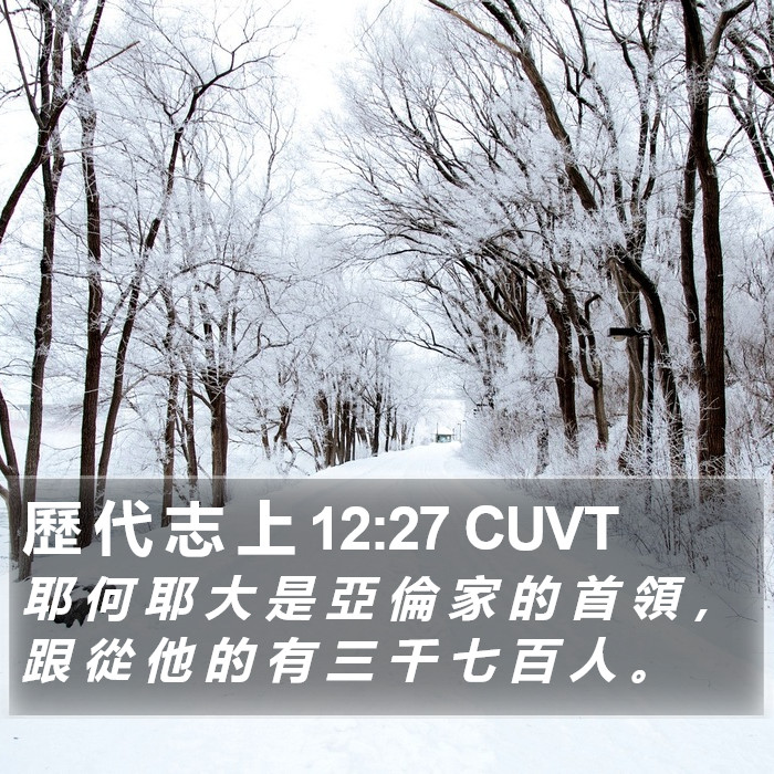 歷 代 志 上 12:27 CUVT Bible Study