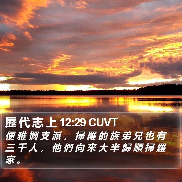 歷 代 志 上 12:29 CUVT Bible Study